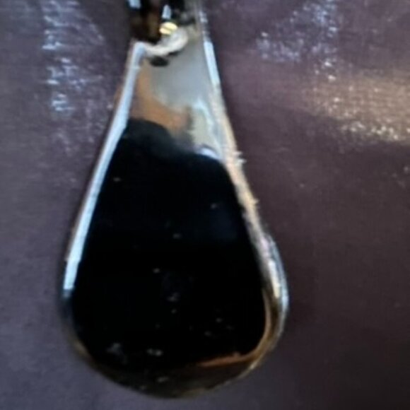 3D Pink Flower Dichroic Glass Pendant • Black & Gold • Sterling Italian Chain - Picture 3 of 14